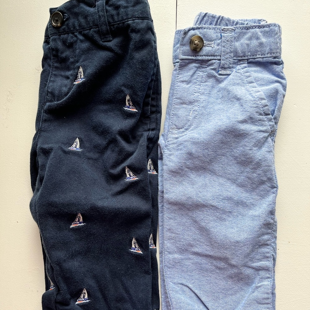 Baby boy Oxford and blue embroidered pants bundle Ralph Lauren and Gymboree